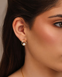 Brinco Gota Vazada Ponto de Luz Cristal Banhado a Ouro 18K