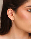 Brinco Argola Encaixe Fio Oval 2.2 cm Banhado a Ouro 18K