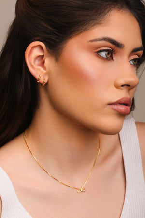 Dupla de Argolas Entrelaçadas Vazadas Banhado a Ouro 18K