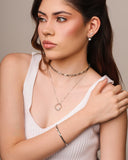 Brinco Ponto de Luz Duplo Cristal Ródio Branco