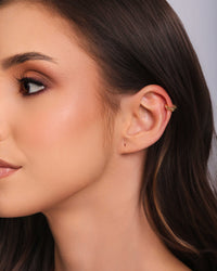 Piercing para Hélix Entrelaçado Vazado 8 mm Banhado a Ouro 18K