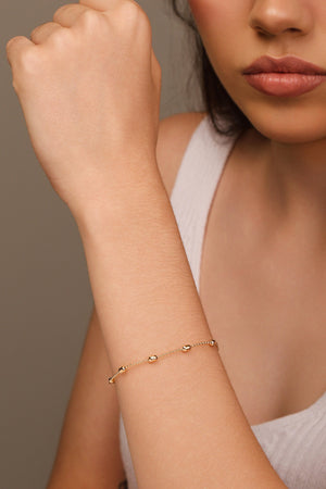 Pulseira Gomos 3 mm Banhado a Ouro 18K