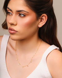 Conjunto Borboleta e Ponto de Luz Cristal Banhado a Ouro 18K