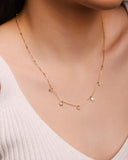 Conjunto Borboleta e Ponto de Luz Cristal Banhado a Ouro 18K