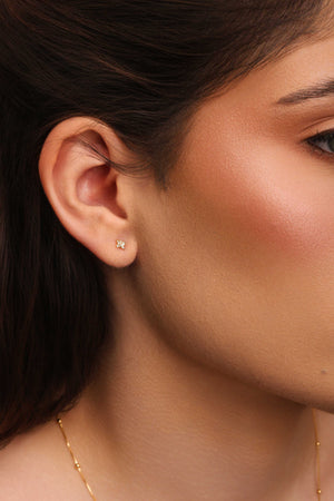 Conjunto Borboleta e Ponto de Luz Cristal Banhado a Ouro 18K