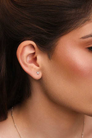 Conjunto Borboleta e Ponto de Luz Cristal Ródio Branco