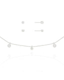 Conjunto Borboleta e Ponto de Luz Cristal Ródio Branco
