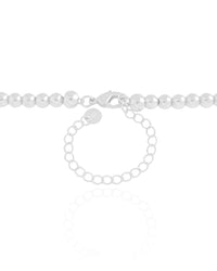 Choker Bolinhas Coração Liso Ródio Branco