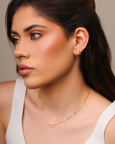 Colar Veneziana Infinito Liso Banhado a Ouro 18K - 40 cm