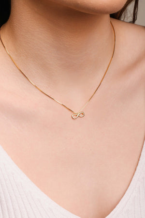 Gargantilha Veneziana Infinito Liso Banhado a Ouro 18K - 40 cm