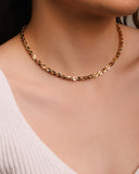 Gargantilha Elos Quadrados 4 mm Banhado a Ouro 18K - 45 cm