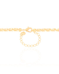 Gargantilha Elos Quadrados 4 mm Banhado a Ouro 18K - 45 cm