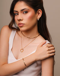 Gargantilha Veneziana Orgânico Vazado Ponto de Luz Cristal Banhado a Ouro 18K - 45 cm