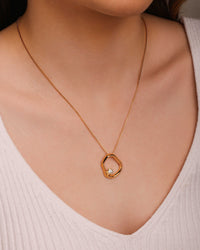 Gargantilha Veneziana Orgânico Vazado Ponto de Luz Cristal Banhado a Ouro 18K - 45 cm