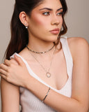 Gargantilha Veneziana Orgânico Vazado Ponto de Luz Cristal Ródio Branco - 45 cm