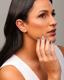 Brinco Duplo Borboleta e Flor Cravejado Cristal Banhado a Ouro 18K