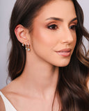 Trio de Argolas Pontos de Luz Cravejadas Cristal Banhado a Ouro 18K