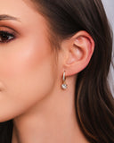 Trio de Argolas Pontos de Luz Cravejadas Cristal Banhado a Ouro 18K