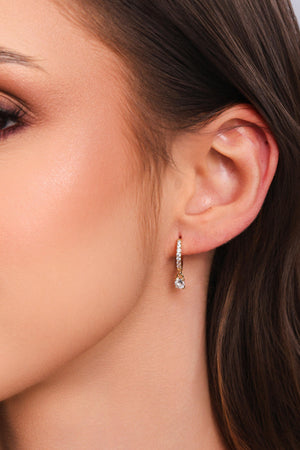 Trio de Argolas Pontos de Luz Cravejadas Cristal Banhado a Ouro 18K