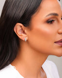 Brinco Argola Click Cravejada Cristal Gomos 1.0 cm Ródio Branco