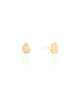 Brinco Gota Cravejada Cristal 1.1 cm Banhado a Ouro 18K