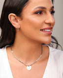 Brinco Argola Click Torcida Dupla 1.5 cm Ródio Branco