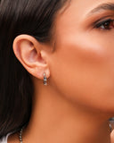 Brinco Argola Click Torcida Dupla 1.5 cm Ródio Branco