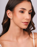 Brinco Gota Cravejada Cristal 1.1 cm Banhado a Ouro 18K