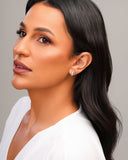 Brinco Cereja Pontos de Luz Cristal Ródio Branco