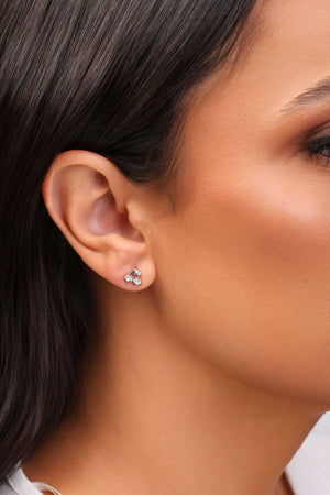 Brinco Cereja Pontos de Luz Cristal Ródio Branco