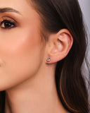 Brinco Gota Lisa Ponto de Luz Cristal Ródio Branco