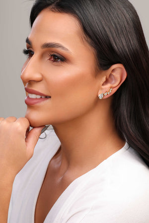 Brinco Gota Cristal 1.2 cm Banhado a Ouro 18K