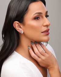 Brinco Gota Cristal 1.2 cm Ródio Branco