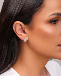 Brinco Gota Cristal 1.2 cm Ródio Branco