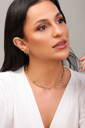 Choker Elos Ovais 8 mm Banhado a Ouro 18K