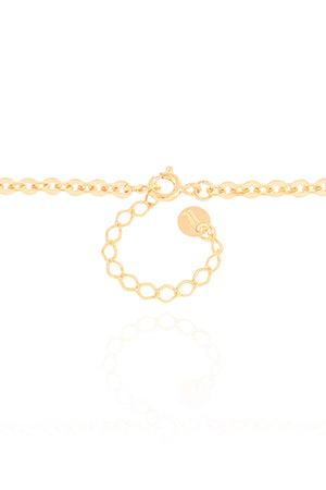 Gargantilha Elos Ovais Coração Madrepérola Banhado a Ouro 18K - 40 cm