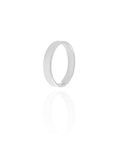 Anel Ajustável Liso 3 mm Tamanho M Ródio Branco