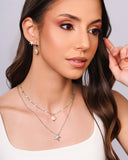 Brinco Estrela do Mar Cravejada Cristal Ródio Branco