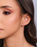 Brinco Argola Click Cravejada Colorida 1.1 cm Banhado a Ouro 18K