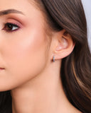 Brinco Argola Click Cravejada Colorida 1.1 cm Ródio Branco