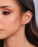 Brinco Argola Click Cravejada Colorida 1.5 cm Banhado a Ouro 18K