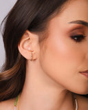 Ear Hook Cravejado Colorido 1.9 cm Banhado a Ouro 18K