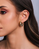 Brinco Argola Tubo Mola ABS  2.5 cm Banhado a Ouro 18K