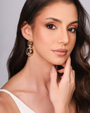 Brinco Oval Duplo Vazado Liso Banhado a Ouro 18K