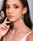 Brinco Oval Duplo Vazado Liso Ródio Branco