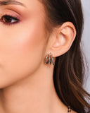 Brinco Argola Filetes Orgânicos 1.6 cm Ródio Branco