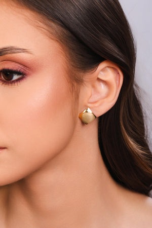 Brinco Quadrado Liso 1.2 cm Banhado a Ouro 18K