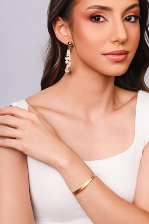 Brinco Bola Lisa Caracol 6.0 cm Banhado a Ouro 18K