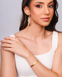 Brinco Bola Lisa Caracol 6.0 cm Banhado a Ouro 18K