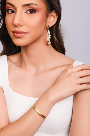 Bracelete Riscado Texturizado 5 mm Banhado a Ouro 18K